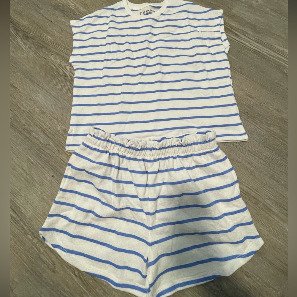 Striped Blue and White Lounge Set